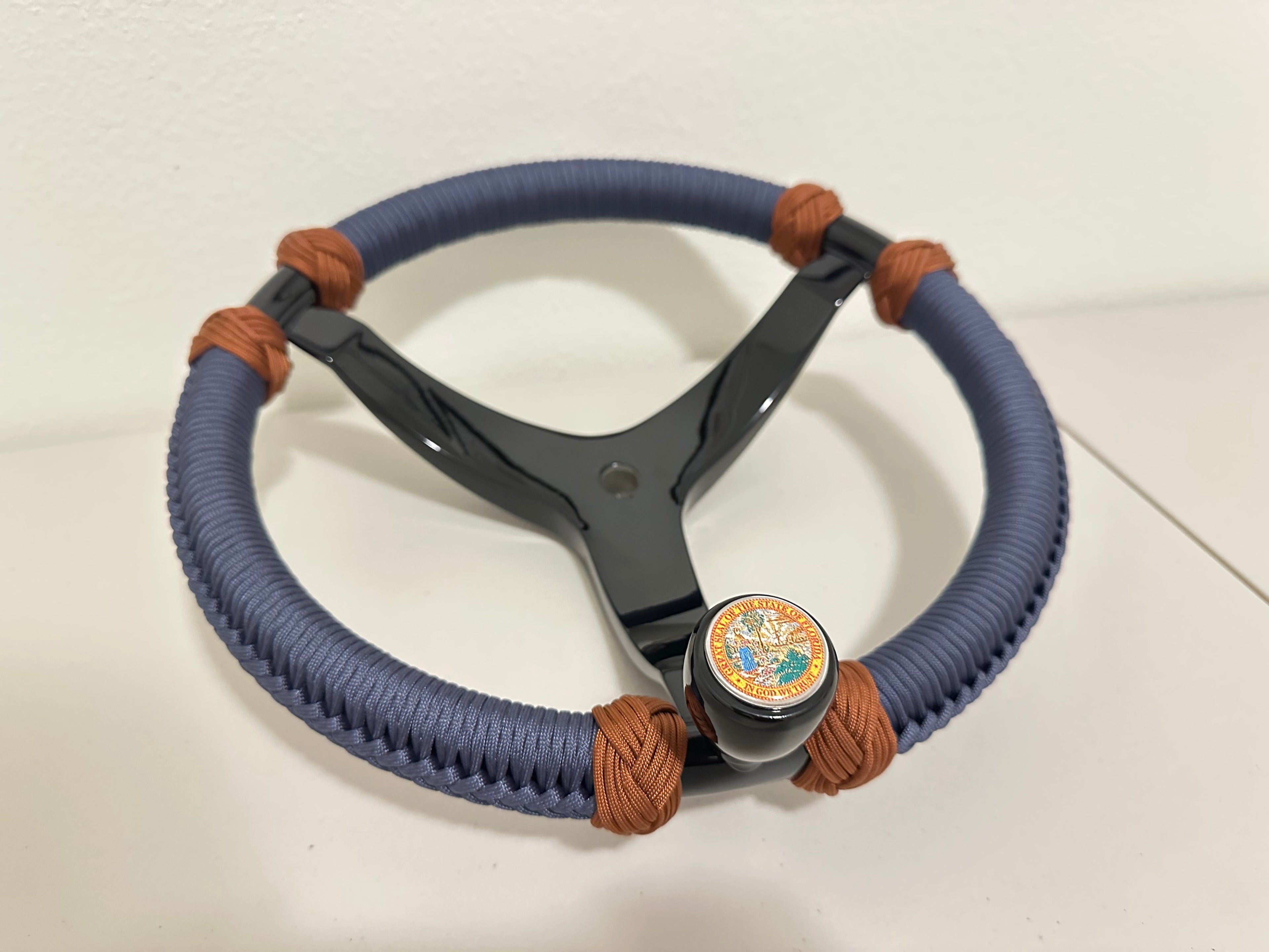 Custom Paracord Wrapped Boat Steering Wheel (Gemlux)